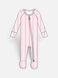 Footed Sleeper | Pink Ribbon